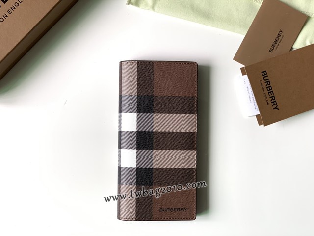 Burberry專門店新款男士西裝夾 巴寶莉Vintage格紋環保帆布長款錢夾 yxb1319